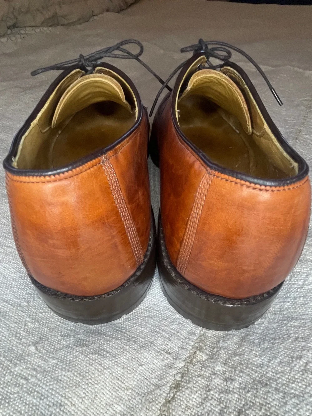 Allen Edmonds Dellwood Brown Split Toe Derby Dress Shoes 11D Leather Vibram Sole